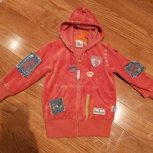 Velour baby girls cute hoodie